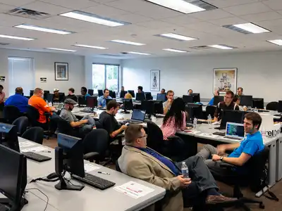 Community members gathered for a technology workshop